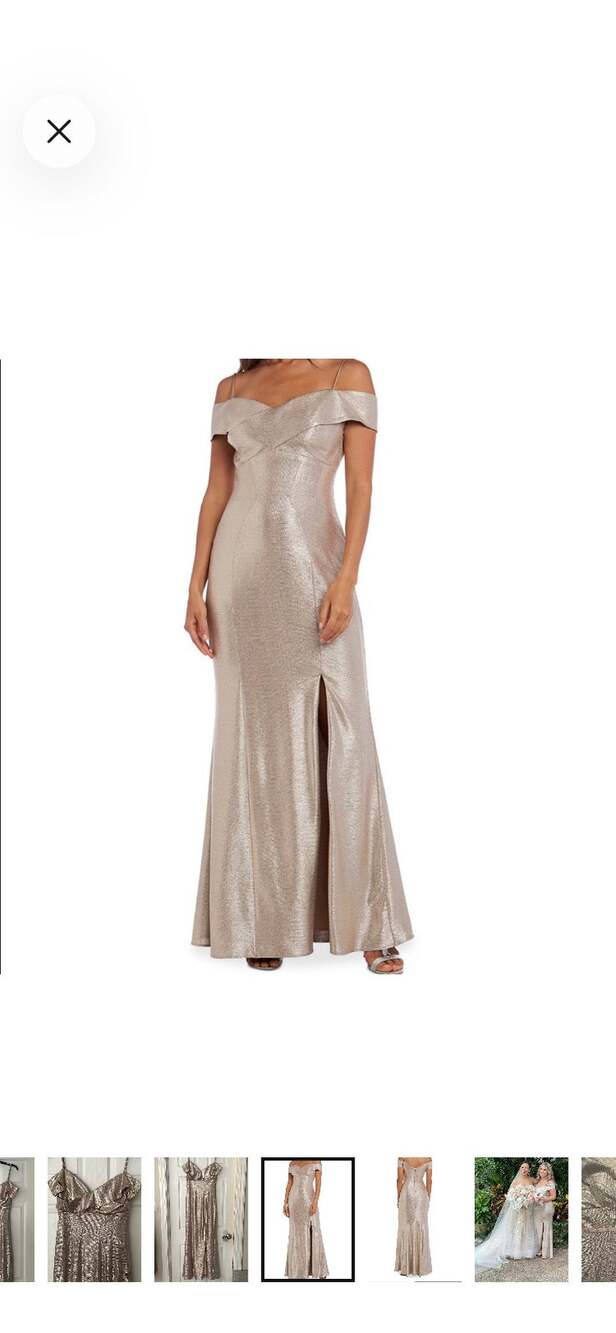 Nightway Cold Shoulder Foil Gown New Sz 6